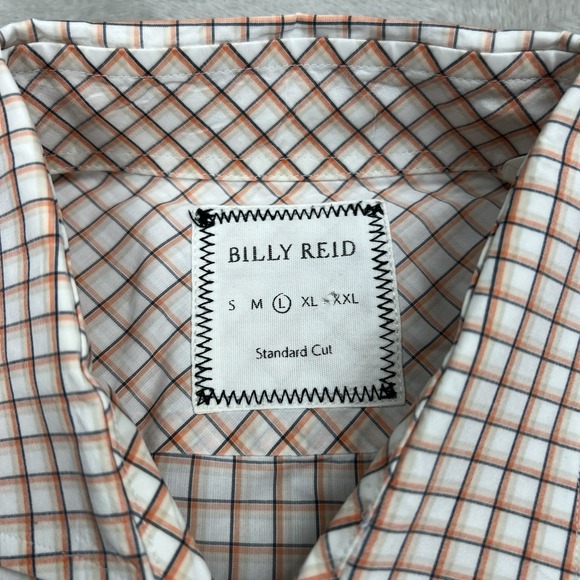 Billy Reid Plaid Check Hutcheson Sport‎ Shirt Standard Cut Men's Large - Picture 5 of 8